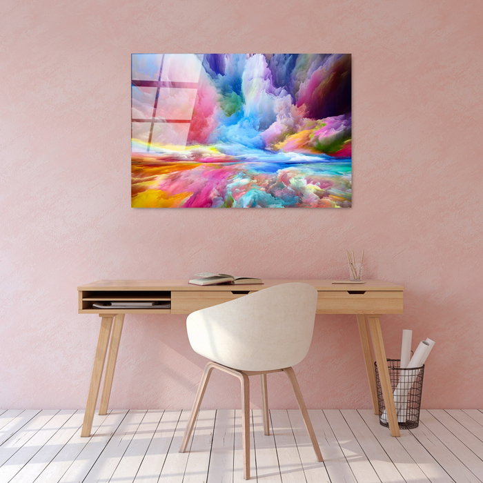 Wallity Pintura Decorativa UV-223 de Vidrio Templado Multicolor 70 x 100 cm